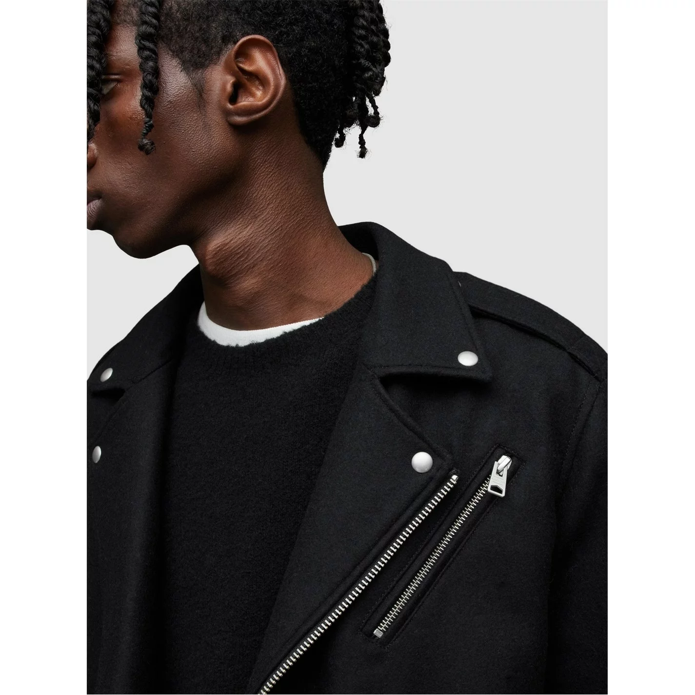 AllSaints AllSaints Devoto Biker Jacket Mens - Image 6