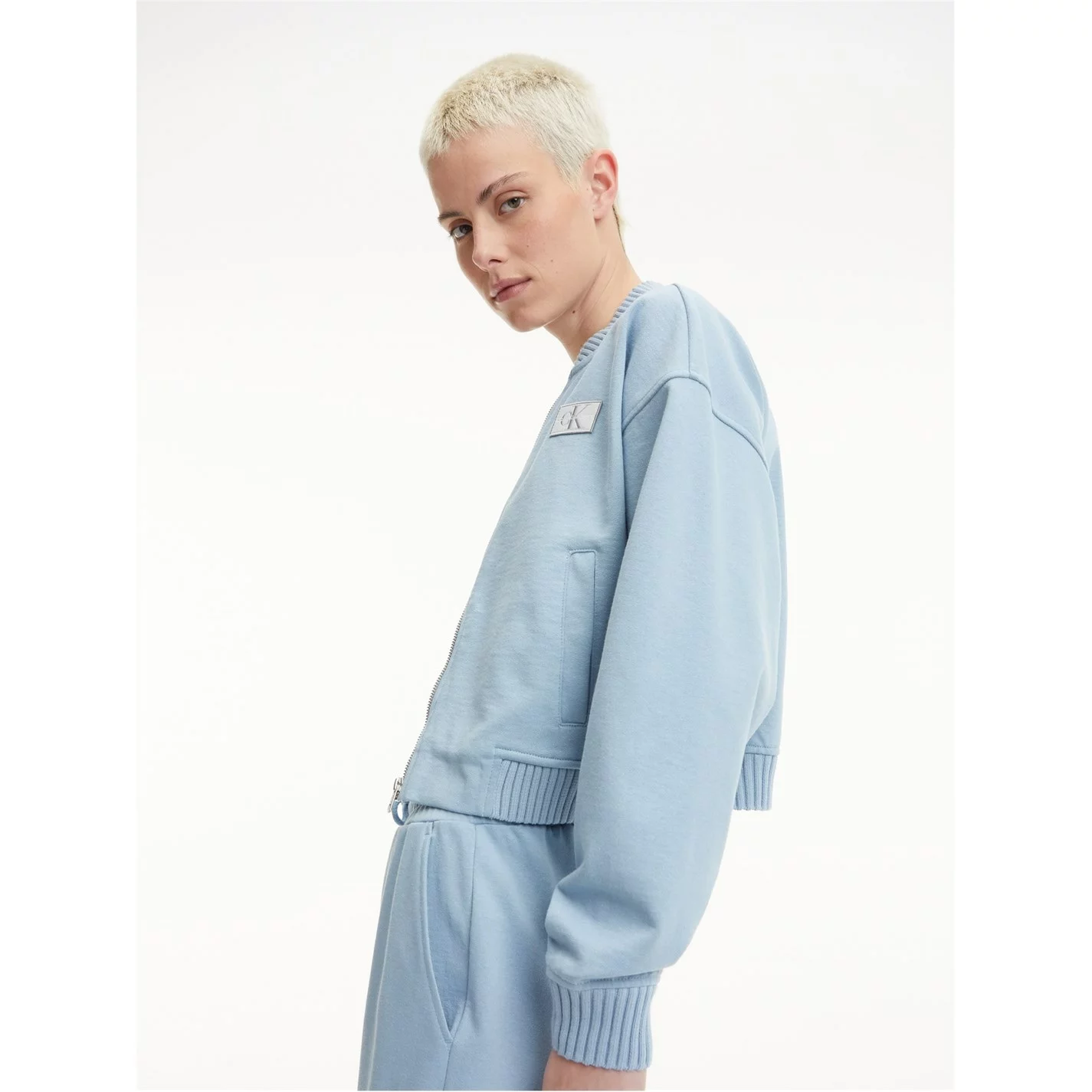 Calvin Klein Jeans Badge Knit Bomber Jacket - Image 3