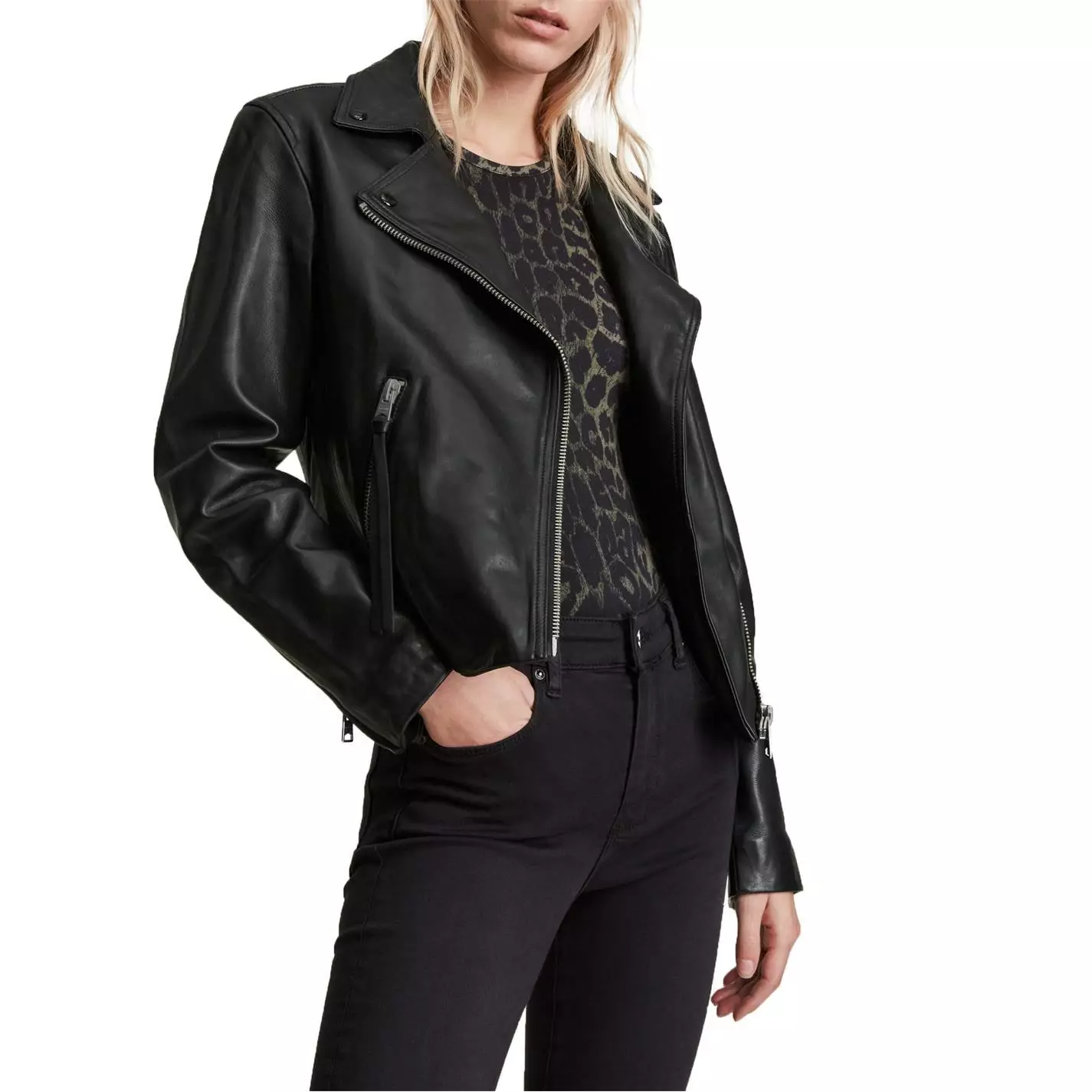 AllSaints Dalby Biker Jacket - Image 6