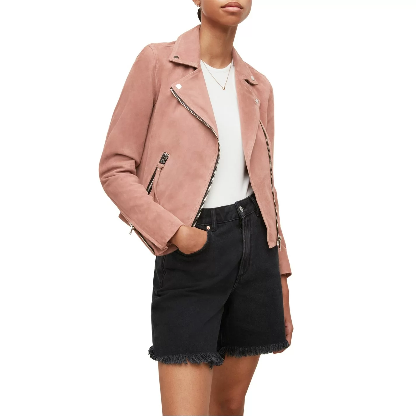 AllSaints AllSaints Dalby Sud Biker Jacket Womens - Image 2