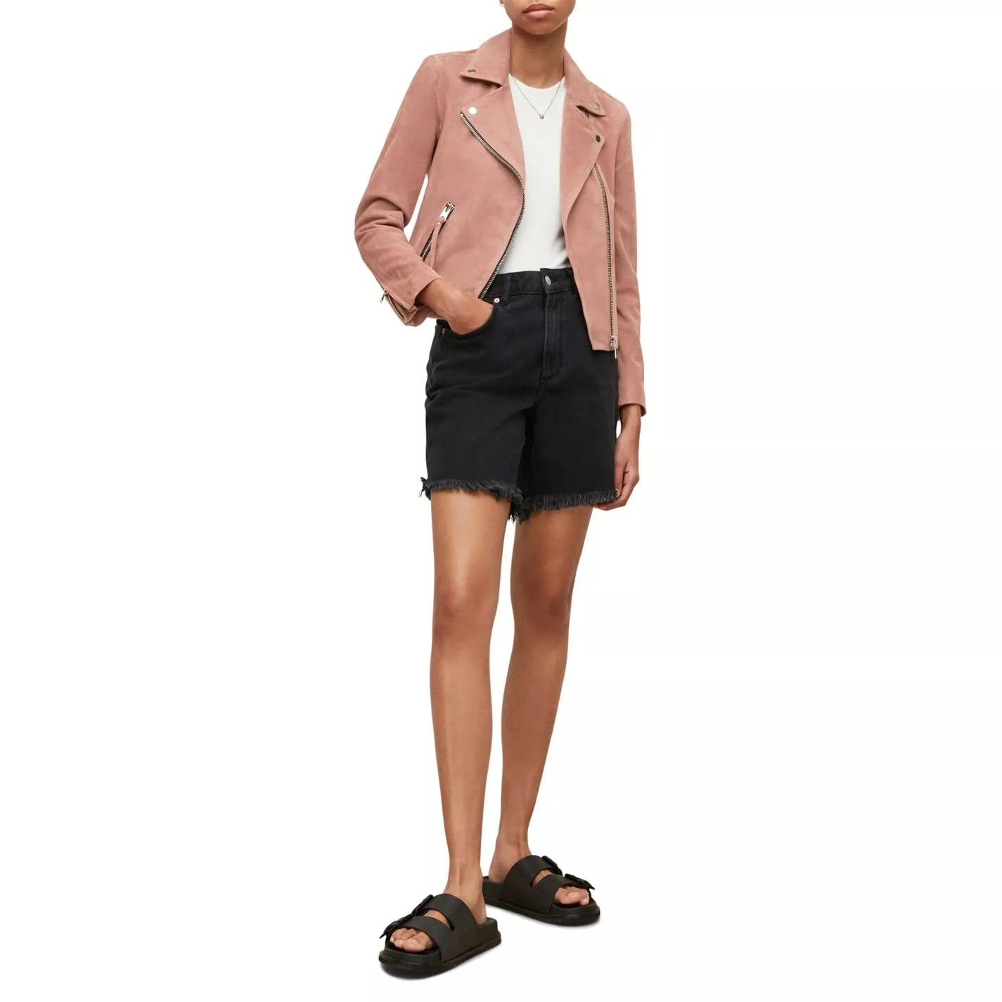 AllSaints AllSaints Dalby Sud Biker Jacket Womens - Image 3