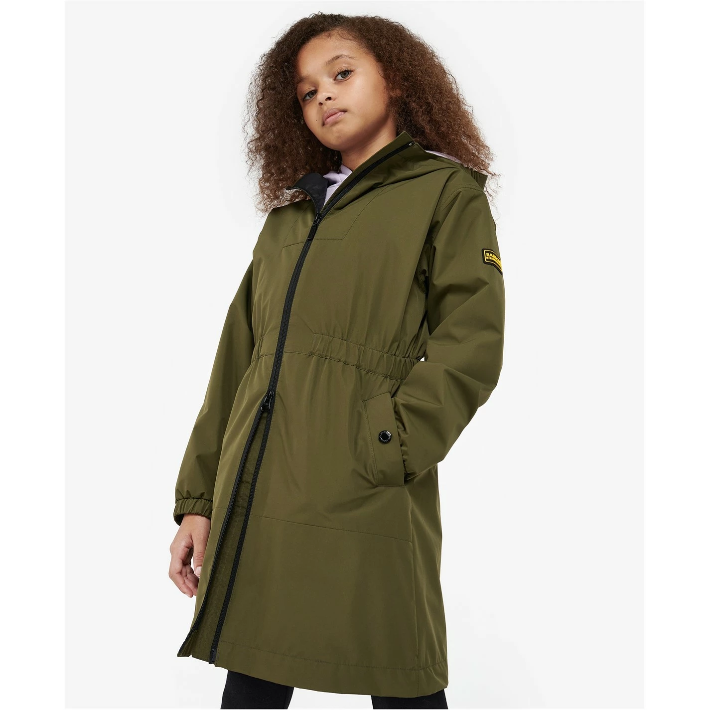 Barbour International Girls Rein Longline Showerproof Jacket - Image 2