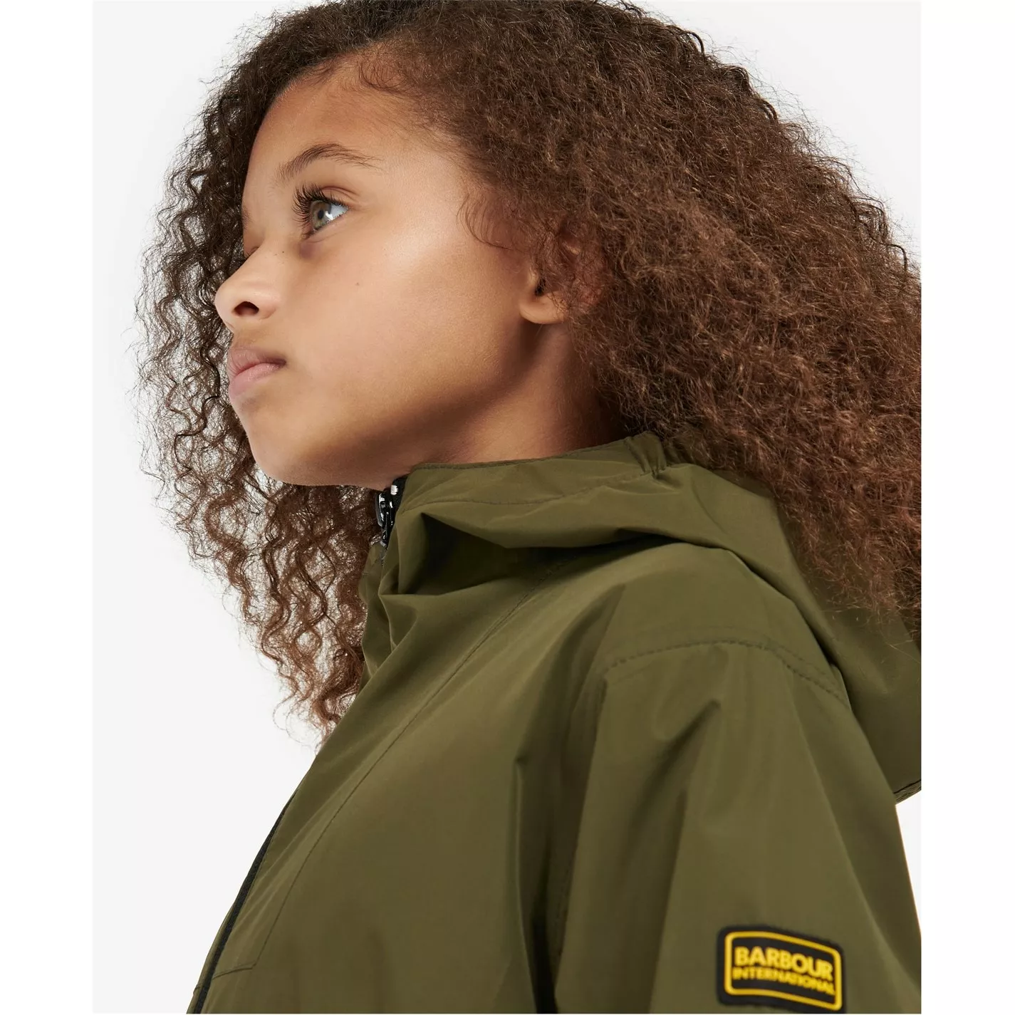 Barbour International Girls Rein Longline Showerproof Jacket - Image 5