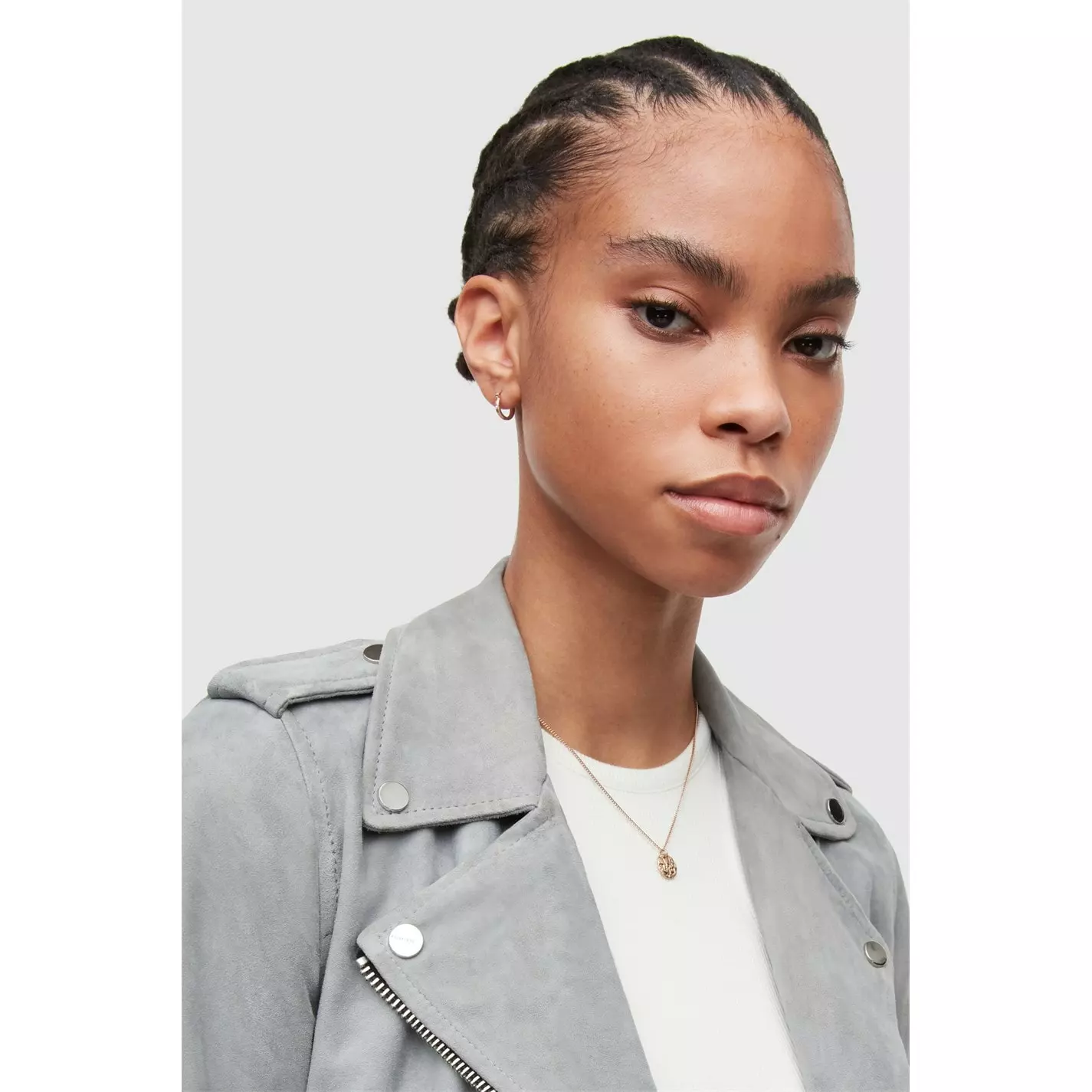 AllSaints AllSaints Balfern Suede Biker Jacket Womens - Image 2