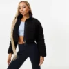 Jack Wills Crop Borg Puffer Jacket