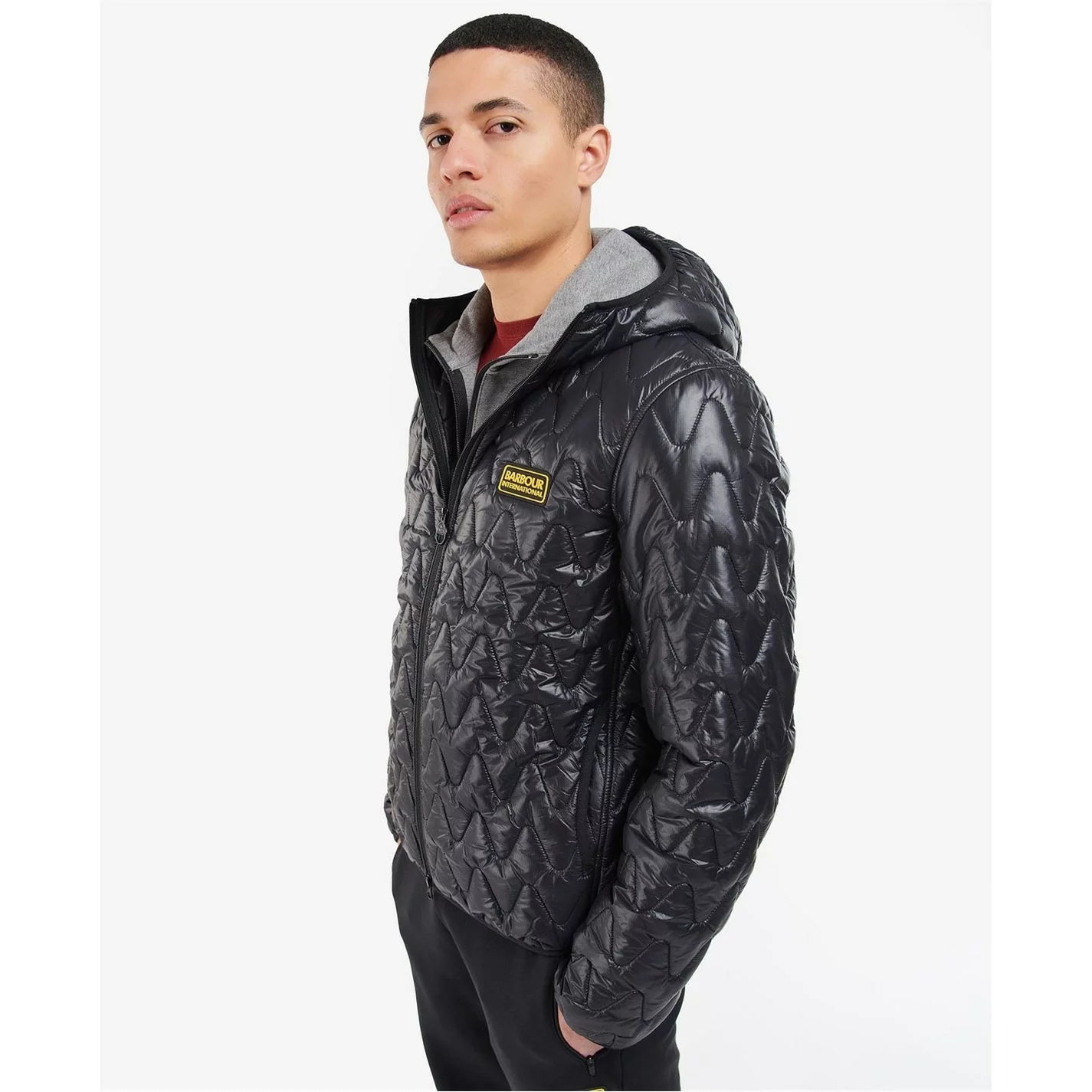 Barbour International Wave Hooded Quilted Jacket - Image 2