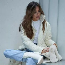 I Saw It First Onion Quilted High Neck Puffer Jacket