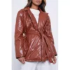 I Saw It First Pu Padded Belted Jacket