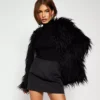 I Saw It First Shaggy Faux Fur Jacket