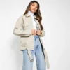 I Saw It First Pu Oversized Stitch Detail Jacket