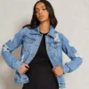 I Saw It First Ripped Oversized Denim Jacket