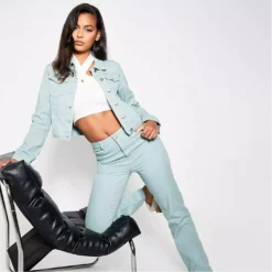 I Saw It First Cropped Denim Jacket