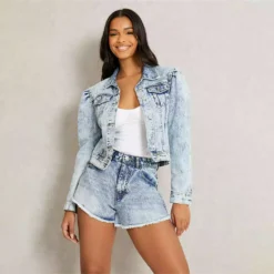 I Saw It First Puff Sleeve Denim Jacket