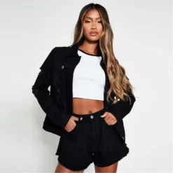 I Saw It First Oversized Ripped Denim Jacket