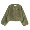 GANNI Ganni Outerwear Nylon Bomber Jacket Womens