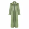 Yumi Green Satin Longline Kimono Jacket