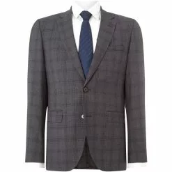 Hugo Jeffrey Regular Fit Check Two-Piece Suit Jacket