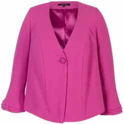 Chesca Crepe Jacket With Flounce Cuff Detail