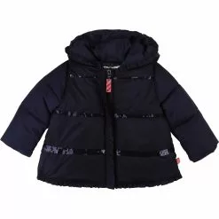 Billieblush Baby Girls Navy Hooded Puffer Jacket