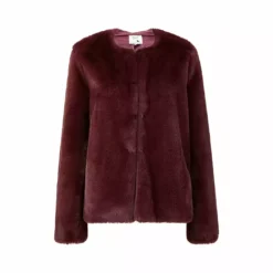 Yumi Plum Faux Fur Jacket