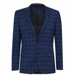 Hugo SB2 Slim Fit Navy Check Suit Jacket