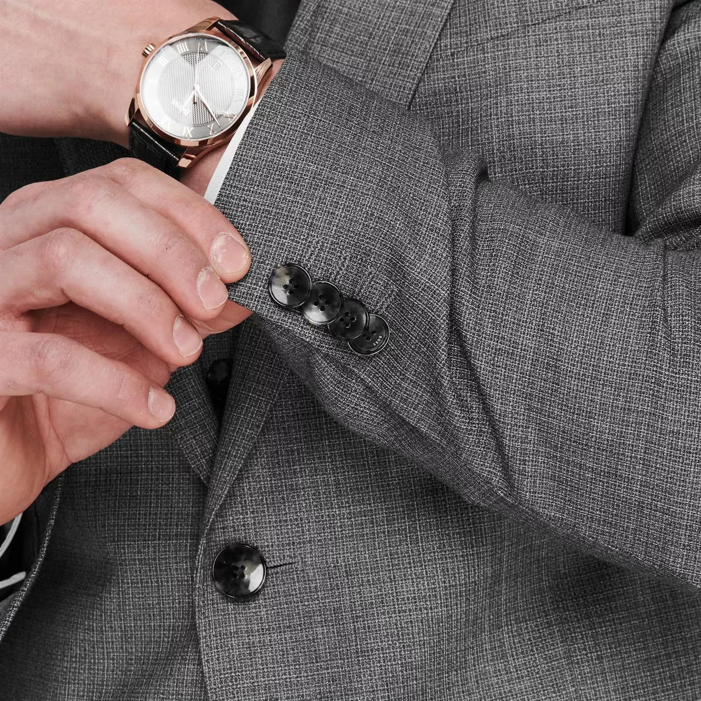 Boss Single Breasted Woven Texture Suit Jacket - Image 6