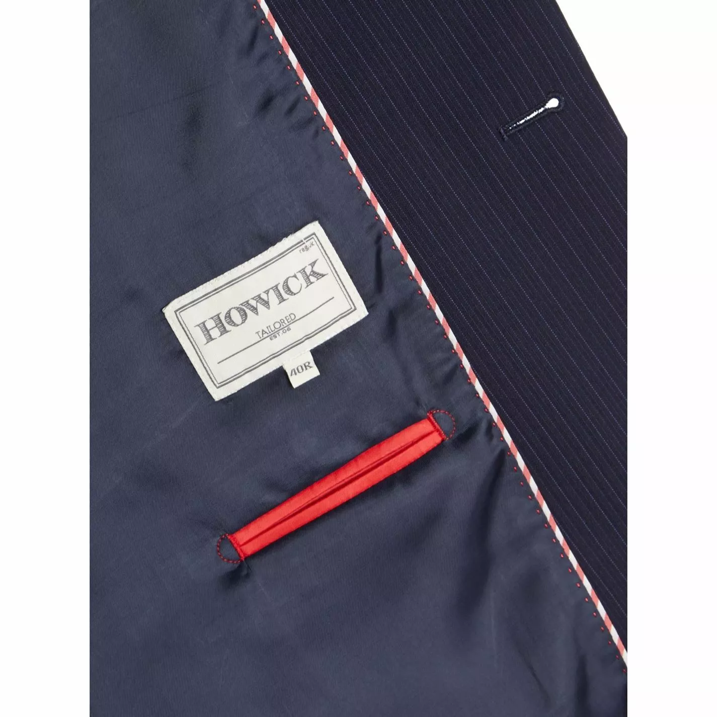 Howick Tailored Branson Fine Stripe Suit Jacket - Image 4