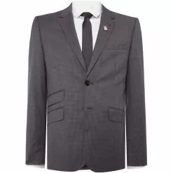 Ted Baker Single Breasted Giraffe Tonal Check Suit Jacket