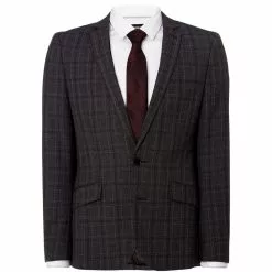 Kenneth Cole Bruckner Checked Slim Fit Suit Jacket
